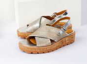 Sandalias RAFIA Metallic Silver